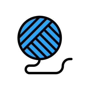 Wool  flat color icon Stock Illustration