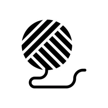 Wool glyph flat icon Stock Illustration