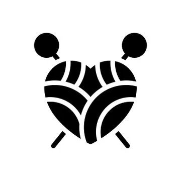 Wool glyph flat icon Stock Illustration