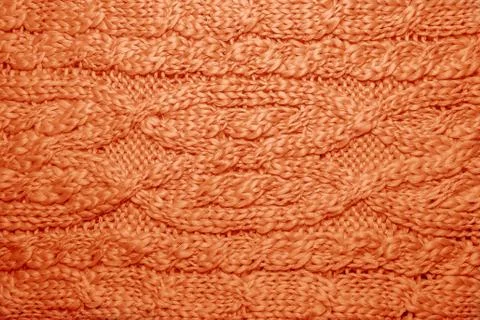 Wool hand-knitted or machine knitting pattern. Stock Photos