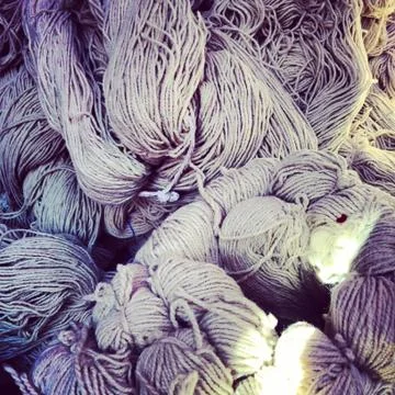 Wool before it gets dye in Marrakech Stock Photos