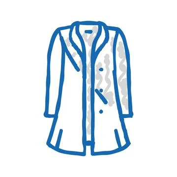 Wool jacket outerwear female icon doodle illustration Stock Illustration