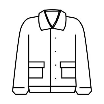 Wool jacket outerwear female line icon vector illustration Illustrazione stock