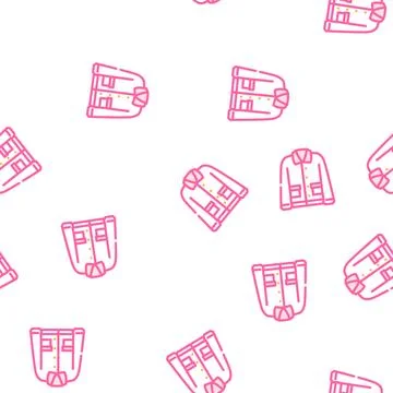 Wool jacket outerwear female vector seamless pattern Stock Illustration