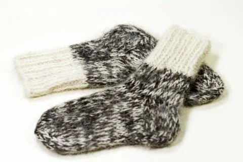 Wool knitted socks Stock Photos