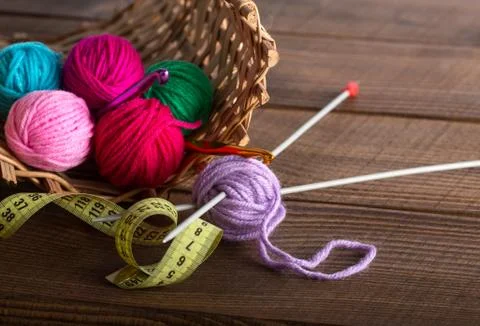 Wool knitting Foto stock