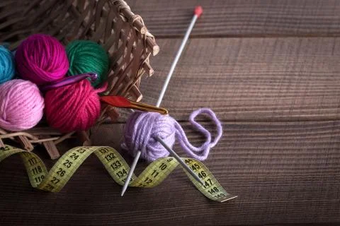 Wool knitting Foto stock