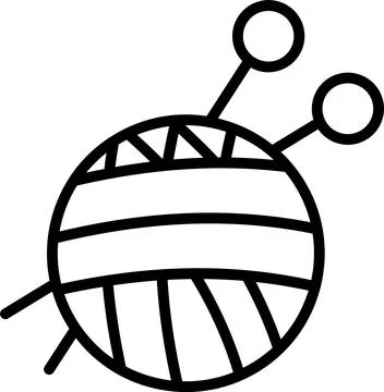 Wool Line Icon Design Stock Illustration