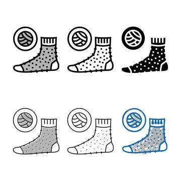 Wool pack material sock color icon vector isolated Stock Illustration
