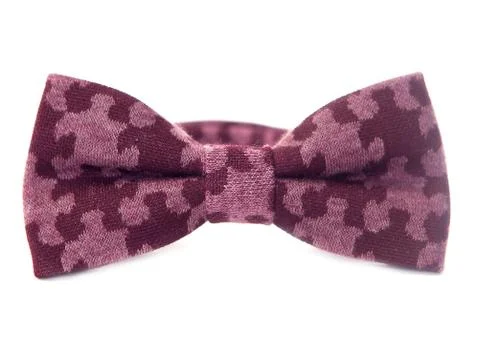 Wool pattern like a Puzzle, bow tie, hand work, with purple and dark purple Stockfoto's