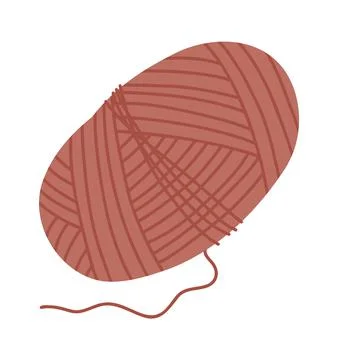 Wool red bal. Handcraft doodle. Vector illustration Stock Illustration