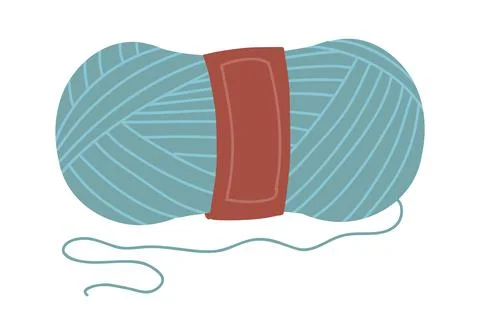 Wool red bal. Handcraft doodle. Vector illustration Stock Illustration