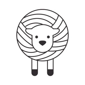 Wool roll with sheep Stock Illustration