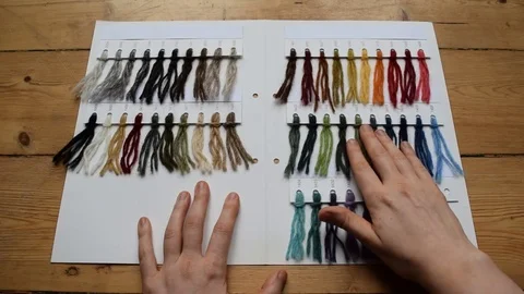 Wool samples Stock Footage 72957698