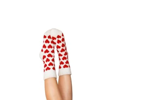 Wool socks on an isolated white background Stock Photos