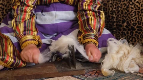 Wool spinning 2 Stock Footage 294104348