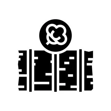 Wool stack textile glyph icon vector illustration Stock Illustration