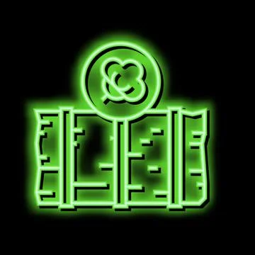 Wool stack textile neon glow icon illustration Stock Illustration