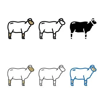 Wool styles sheep color icon vector Stock Illustration