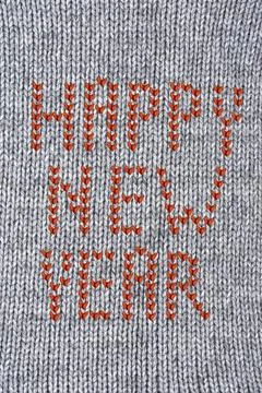 Wool texture Woven wool white fabric texture with happy new year sign Copy... Foto stock