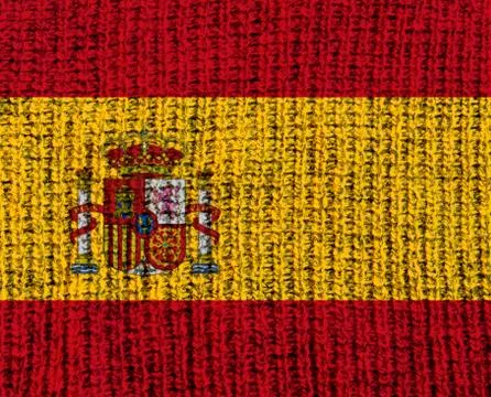 Wool Textured Flag - Spain Stock Photos