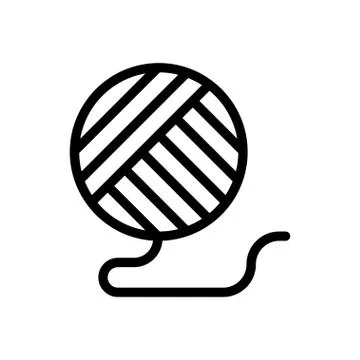 Wool thin line icon Stock Illustration