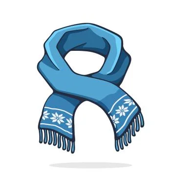 Wool winter scarf with snowflake pattern. Stock Illustration