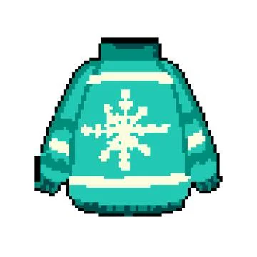 Wool winter sweater cozy pixel art vector illustration Stock-Illustration