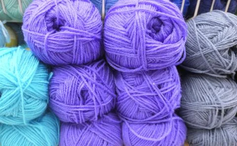 Wool yarn balls Stock Photos