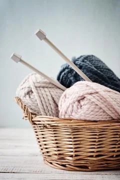 Wool yarn in coils 写真素材