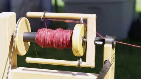 Wool Yarn Loom Spinning Artisan Handmade 5k HD Stock Video Footage Vidéo 80933901