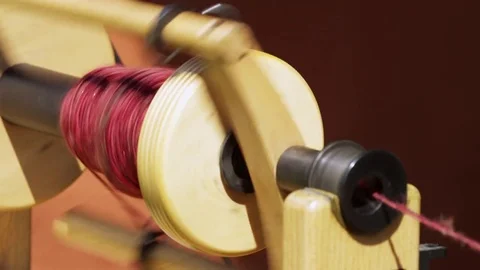 Wool Yarn Loom Spinning Artisan Handmade 4K HD Stock Video Footage 库存影片 80933933