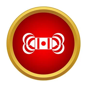 Wool yarn skein icon in red circle 库存插图