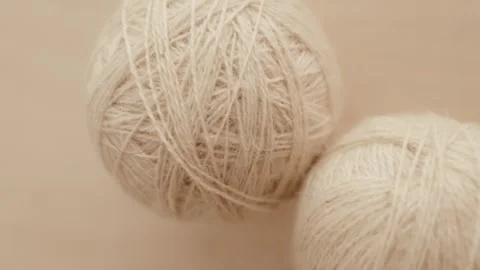 Wool yarn thread for knitting and crocheting. Warm clothes knitting hobby. Stock Footage 325345298