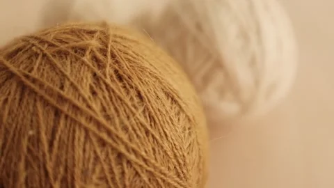 Wool yarn thread for knitting and crocheting. Warm clothes knitting hobby. Video stock 325345317