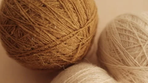Wool yarn thread for knitting and crocheting. Warm clothes knitting hobby. Video stock 325345322