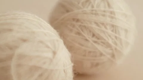 Wool yarn thread for knitting and crocheting. Warm clothes knitting hobby. Stock Footage 325345388