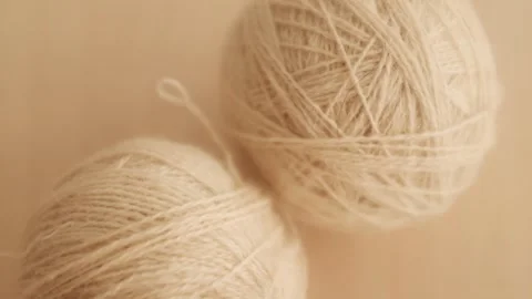 Wool yarn thread for knitting and crocheting. Warm clothes knitting hobby. Video stock 325345421