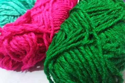 Wool yarn on white background Stock Photos