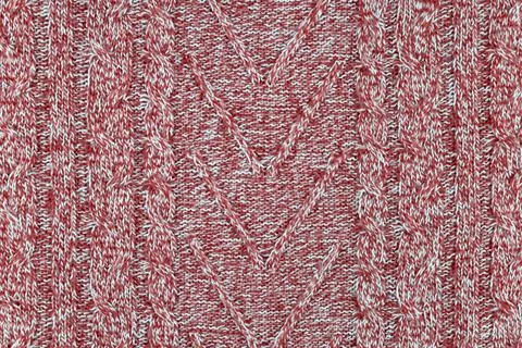 Wool yarn white with brown. Needlework, pattern, knitting ornament Stock Photos