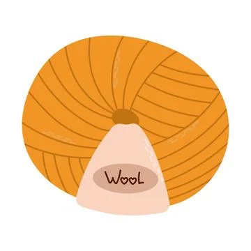 Wool yarns. Knitting tool. Hobby time, handmade things Stock Illustration