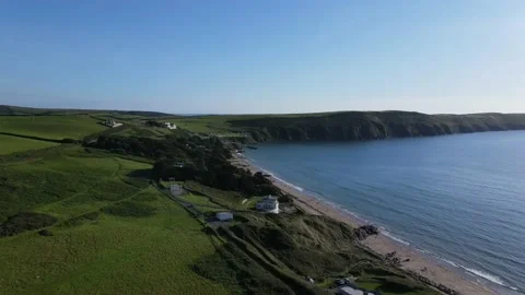 Woolacombe beach and surrounding landscape Stock Footage 147695913
