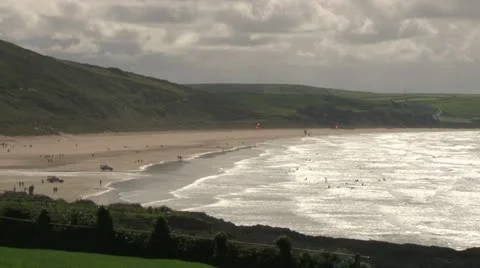 Woolacombe Beach Stock Footage 18172639