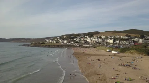 Woolacombe Beach Stockbeeldmateriaal 205905727