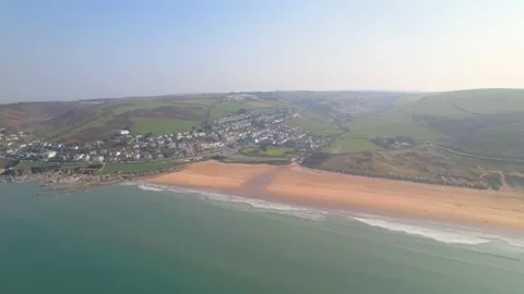 Woolacombe, Devon 4K Drone Footage Stock Footage 172620081