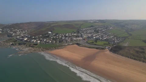 Woolacombe, Devon 4K Drone Footage Stock Footage 172621631