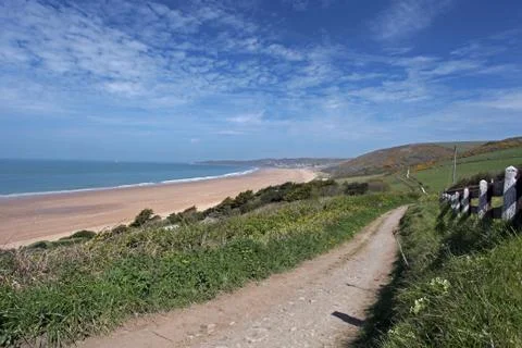 Woolacombe  north  devon coast Stock Photos
