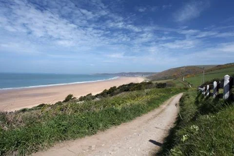 Woolacombe  north  devon coast Stock Photos
