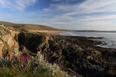 Woolacombe  north  devon coast Stock Photos