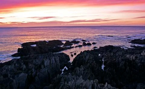Woolacombe rocky bay Stock Photos